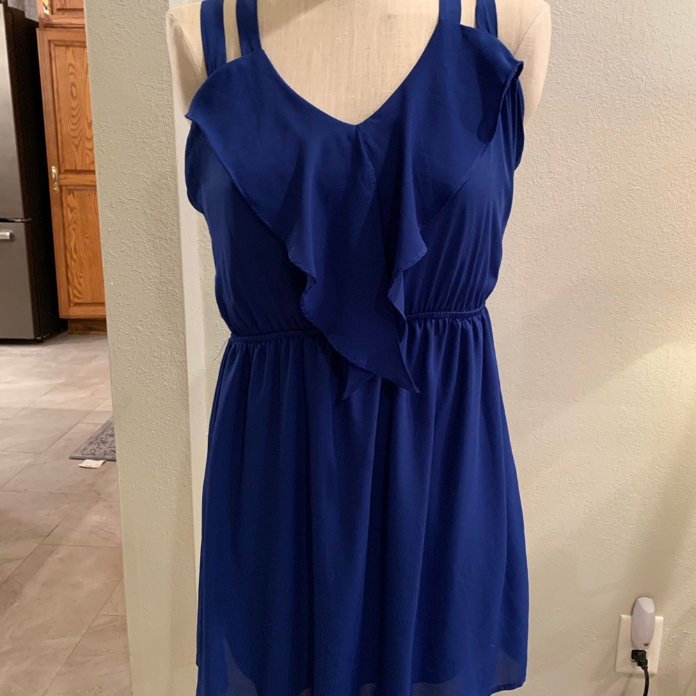 Royal Blue Strappy Dress with Open Back Detail
